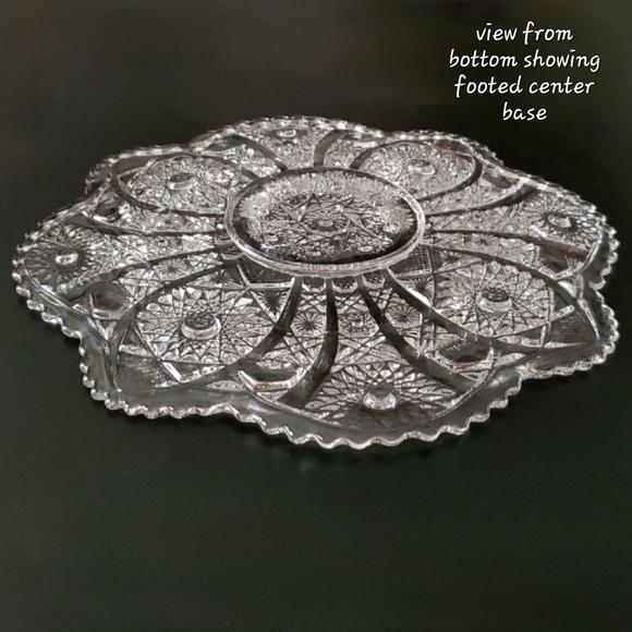 🎂13" "Daisy and Button" Footed Cake 🎂 🥮 Plate Serving Plate by Imperial Glass - Picture 3 of 11